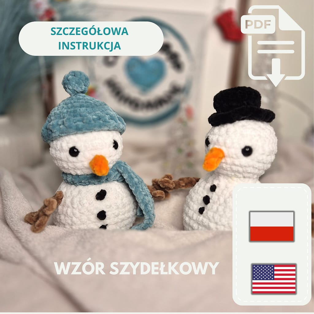 Wzór szydełkowy PDF Bałwanek