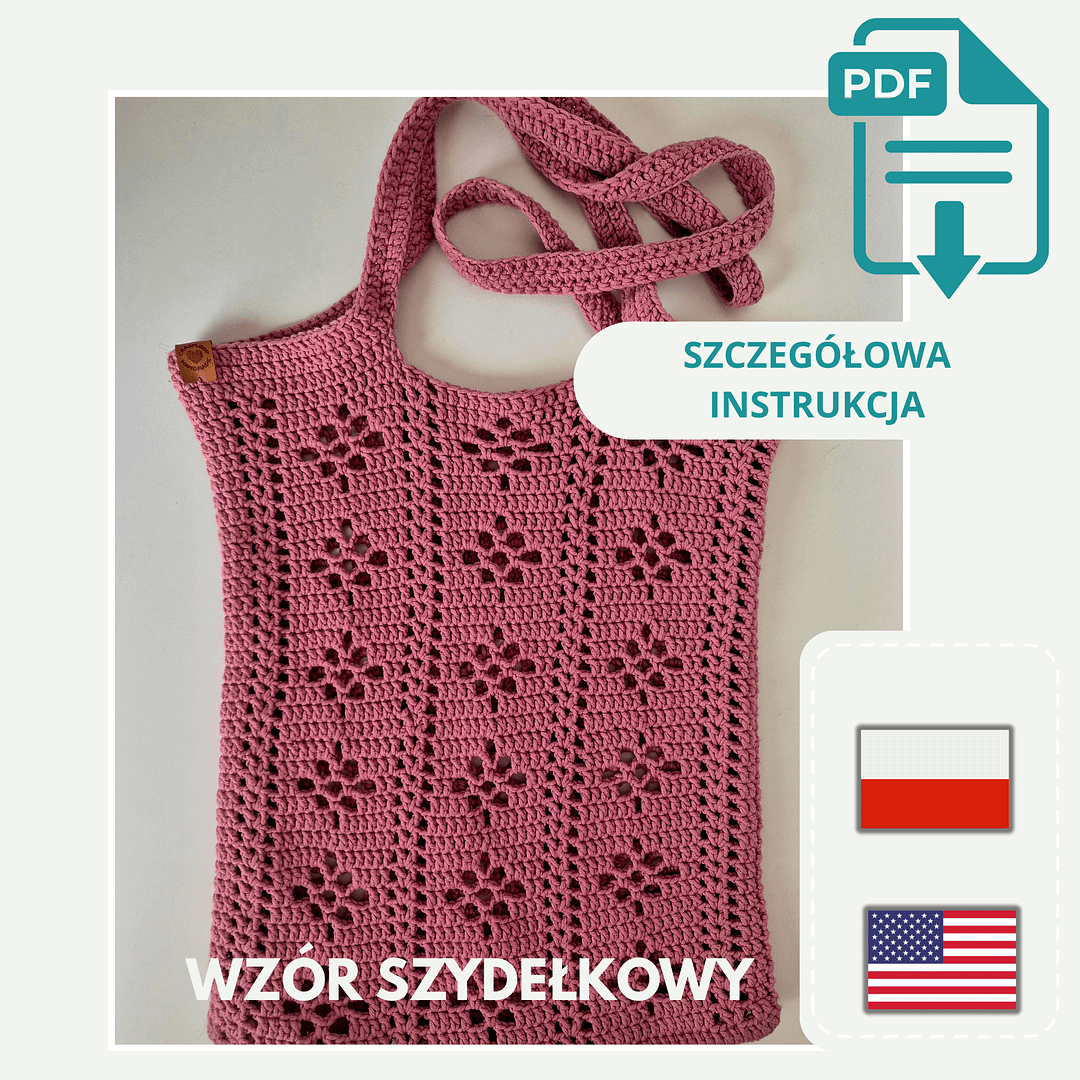 jak zrobić torebkę na szydełku, wzór pdf krok po kroku