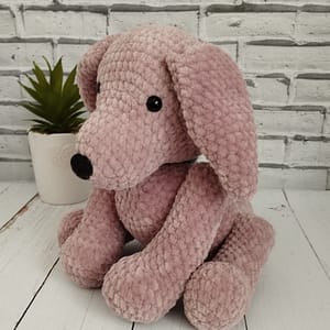 piesek robiony ręcznie na szydełku, maskotka miś amigurumi