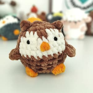 Sowa robiona ręcznie na szydełku, miś na szydełku, amigurumi